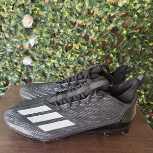 NWT Adidas Adizero Scorch Football Cleats Black White US Men’s Size 15